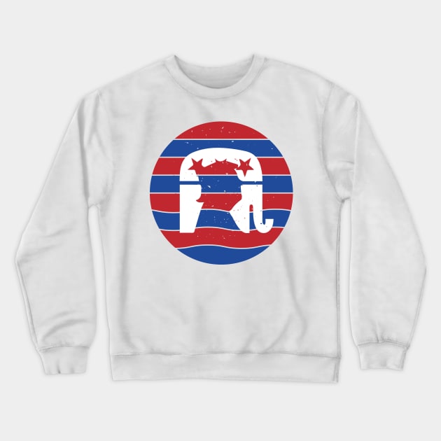 Donald trump with Republican elephant Crewneck Sweatshirt by Daily Design